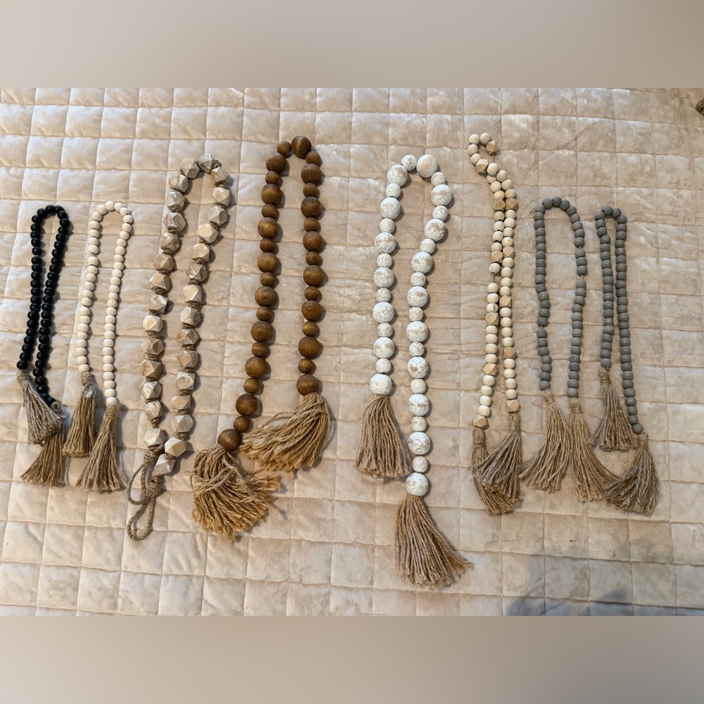 Bohemian Wooden Bead Garland Set